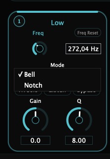 Bell and Notch mode card detail